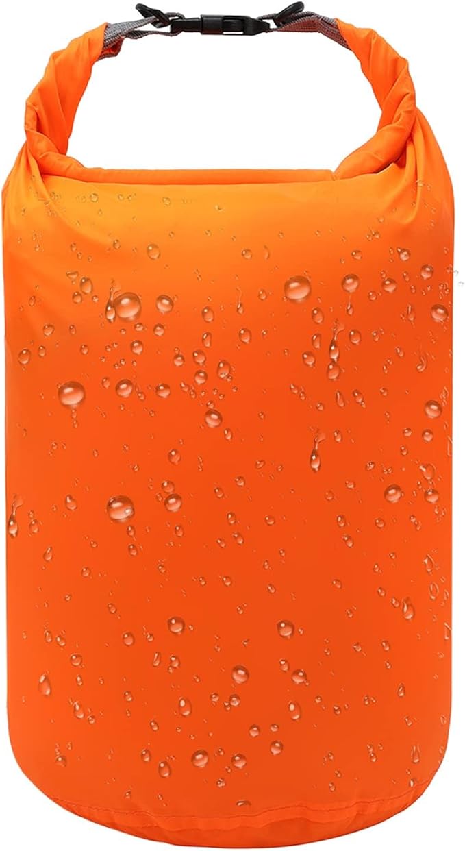 R2Depot Waterproof Dry Bag, 5L/10L/20L/40L/70L Dry Storage Bag for Kayaking, Gym, Hiking, Swimming (Orange, 20L)