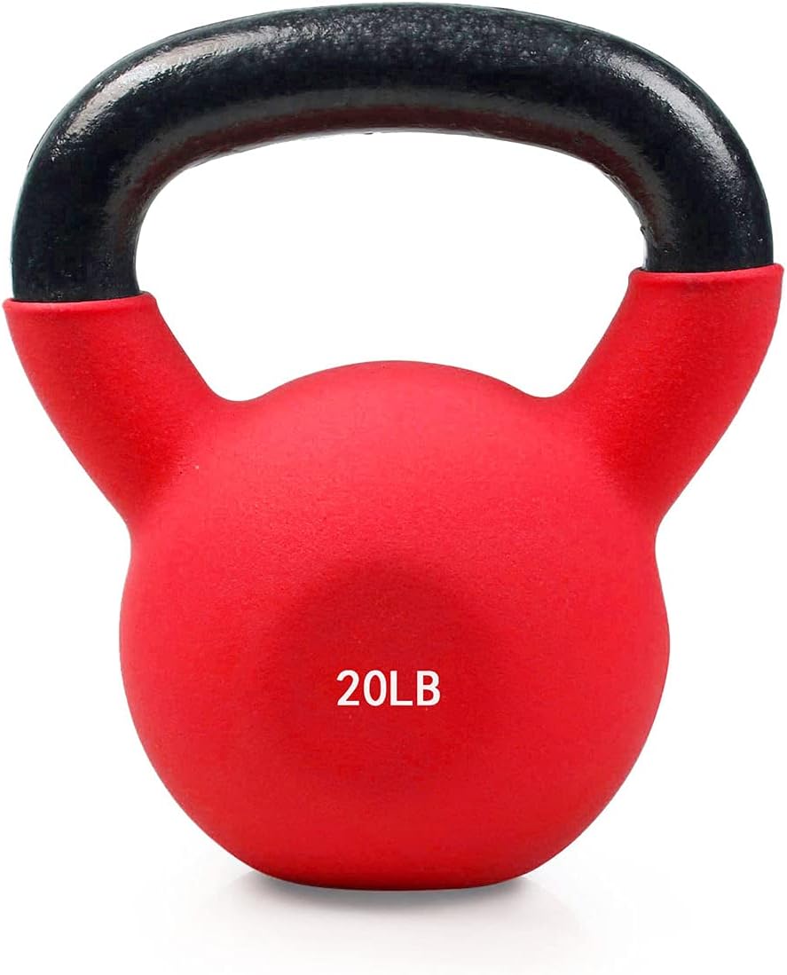RitFit Neoprene Coated Solid Cast Iron Kettlebell 5 10 15 20 25 30 35 40 45 50 LB, Great for Full Body Workout, Cross-Training, Weight Loss & Strength Training