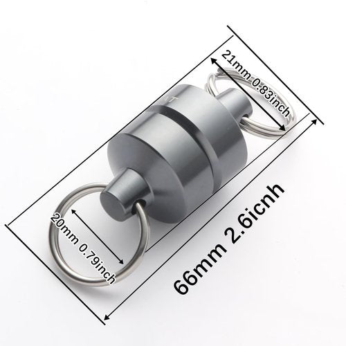 GOODCAT Strongest Magnetic Net Release Magnetic Keychain Fly Fishing Net Retractor Magnet Clip Holder Retractor with Retractable Coiled Lanyard Carabiner (B:Gun Metal+Black Carabiner)