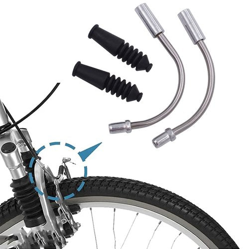 QidaiaLuck 40pc Bike Brake Noodle Cable Set, Stainless Steel & Rubber, Silver, Mountain & Road Bikes