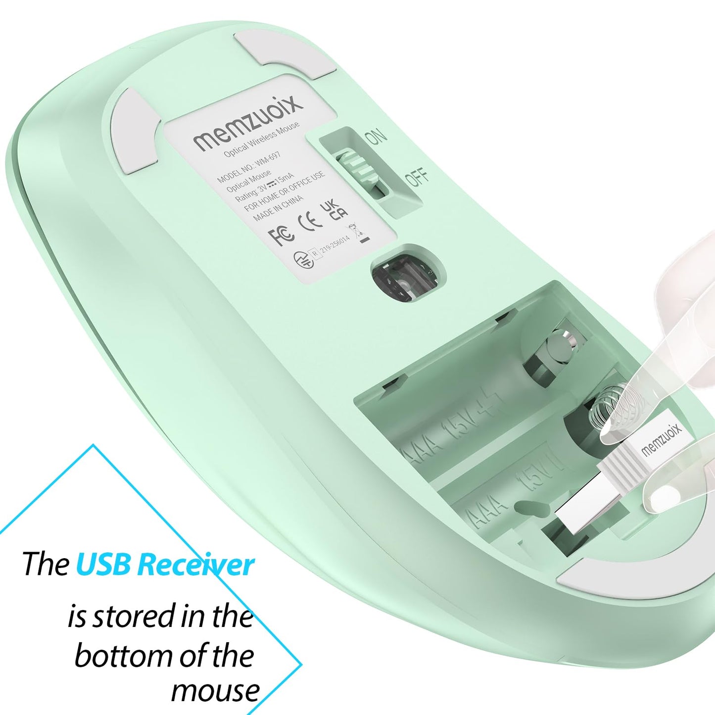 memzuoix 2.4G Wireless Mouse, 1400 DPI Mobile Optical Cordless Mouse with USB Receiver, Portable Computer Mice for Laptop, PC, Desktop, MacBook, 5 Buttons, Red