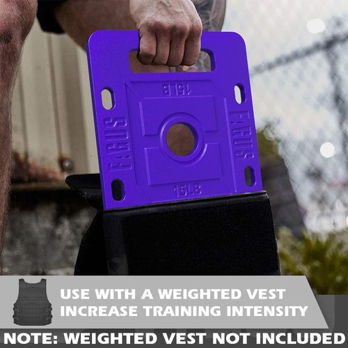 Color Coated rucking Weights, 2-Inch Cast Iron rucking Weight for rucking, Swings, Squat, Deadlift, Solid Cast Iron Weight Plate for Strength Training, Weightlifting, 15LB, Pair