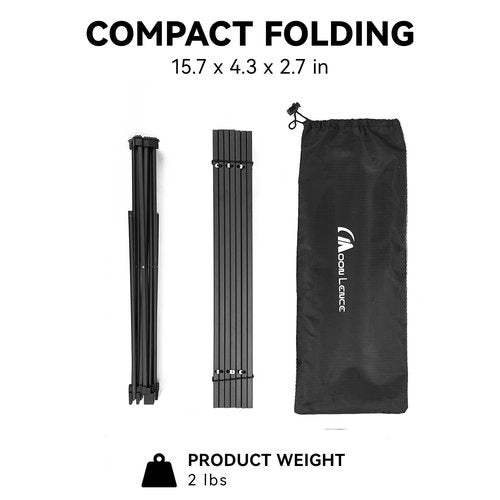MOON LENCE Folding Beach Table, Small Folding Table, Outdoor Ultralight Aluminum Camping Table, Portable Compact Backpacking, Travel Table for Beach, Picnics, Cooking, Hiking