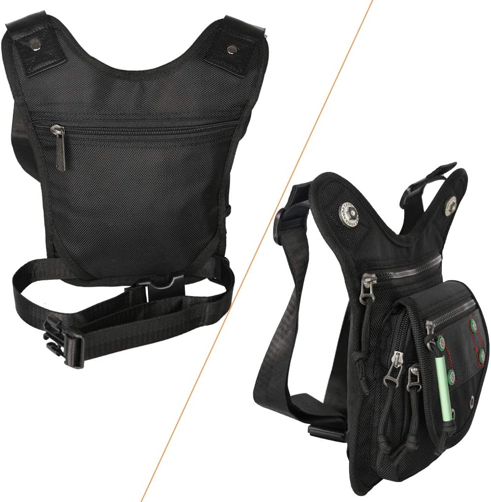 Thigh Pack, Leg Bag, Larswon Tactical Fanny Pack Hiking Bag Leg Pouch Black
