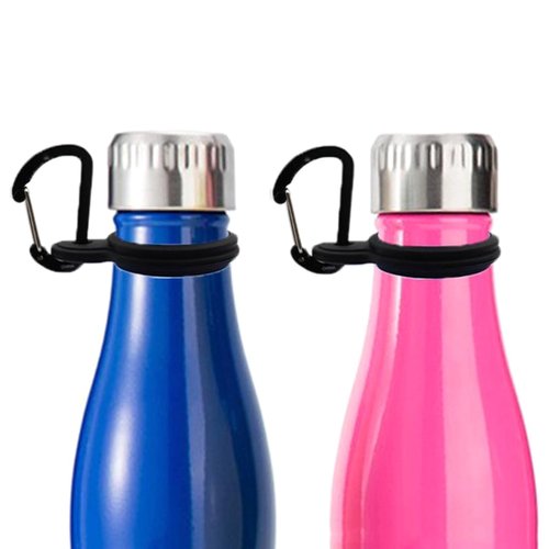 6 Pcs Silicone Water Bottle Buckle with Carabiner Clip Portable Secure Bottle Holder Water Bottle Carrier Hanging Rings