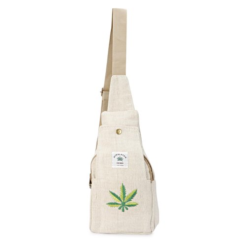 Hemp Sling Backpack- Hemp Cross body Bag- Hemp Shoulder Backpack Adjustable Strap for Men & Women (Design-7)