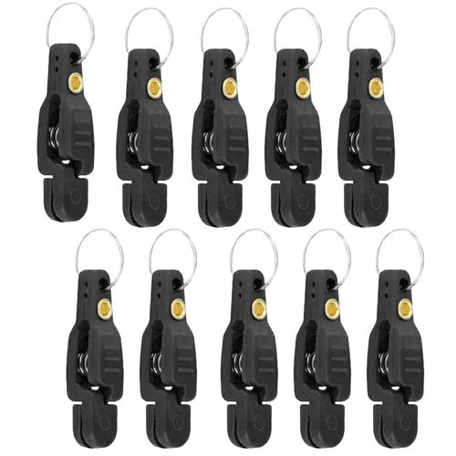 Keproving 10pcs Fishing Line Clips with O Shaped Rings Snap Weight Release Clip for Offshore Fishing Planer Board Kite Heavy Tension Snap Release Clip Downriggers Outrigger Release Clips (Black)