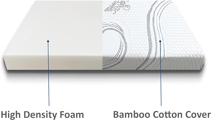 FoamRush 6-Inch Bunk (30" x 72") High Density Foam RV Mattress Replacement with Cotton Cover, Medium Firm, Pressure Relief, Travel Camper Trailer Truck, Made in USA, CertiPUR-US Certified