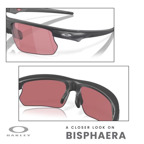 OAKLEY Bisphaera OO9400 940007 68MM Matte Carbon/Prizm Dark Golf Rectangular Sunglasses for Men for Women+ Bundle Accessory Leash Kit, Microfiber Pouch