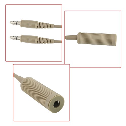 HEARFALCOM Tactical Headset Adapter Single Pass to Dual Pass Cable Compatible with COMTAC SORDIN Tactical Hunting Shooting Headset (DE)