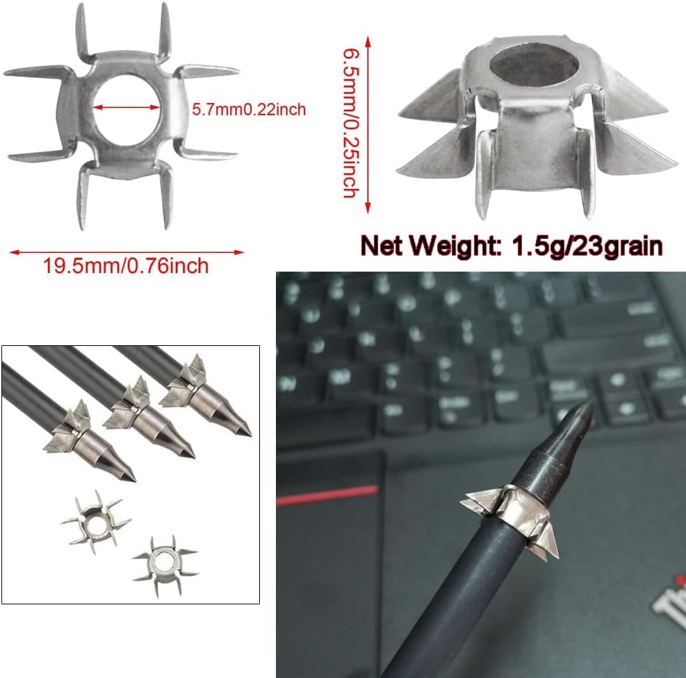 ZSHJG 8 Paw Judo Blunt Tip Archery Judo Broadheads 25 Grain Hunting Small Game Arrow Heads Paw Point for OD 6.2mm Arrow Shaft Hunting Shooting Target 12/24pcs