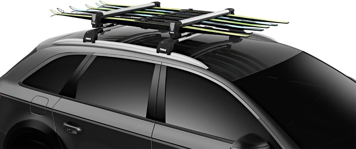 Thule SnowPack Ski/Snowboard Rack, Large (6 Pr/4 Boards), Black