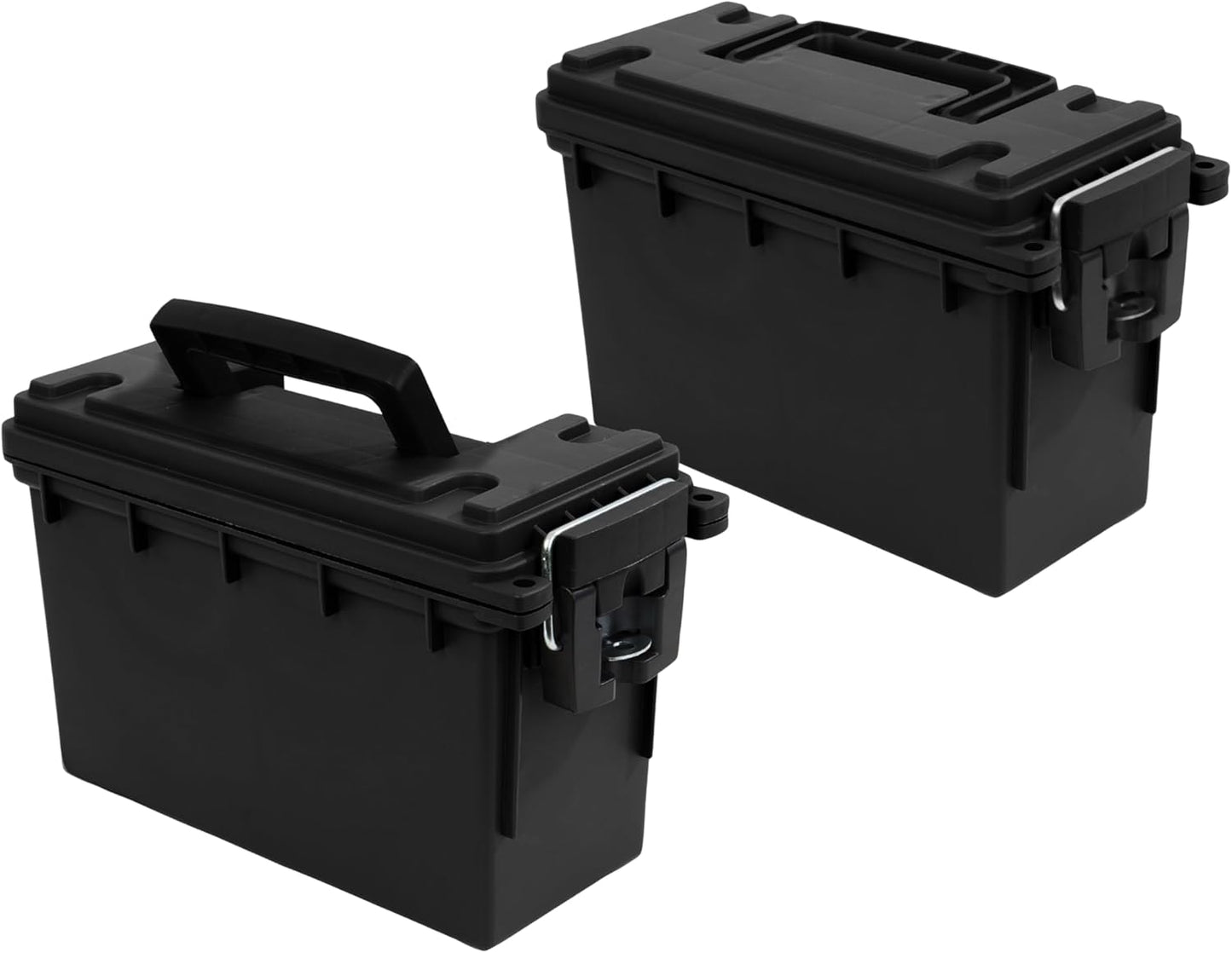 Sheffield 12629 Ammo Storage Box, Stackable .30 Cal Field Boxes, Water and Dust Resistant, Lockable Storage Box with Handle, Secures Hunting Gear, Supplies, and Bullets, Made in USA, Black, 1-Pack