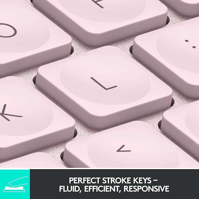 Logitech MX Keys S Wireless Keyboard, Low Profile, Fluid Precise Quiet Typing, Programmable Keys, Backlighting, Bluetooth, USB C Rechargeable, for Windows PC, Linux, Chrome, Mac - Rose