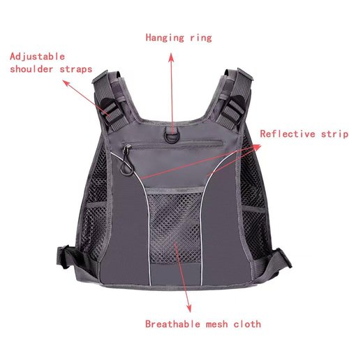 Multi functional breathable vest for sea fishing adventure fishing (grey)