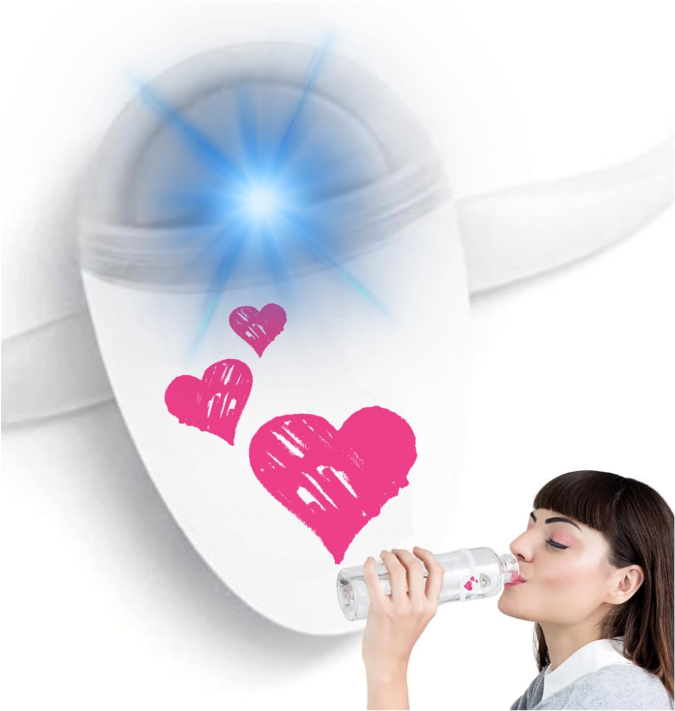 ULLA Drink Water Reminder, Smart Light for Water Bottle, Fits Most Bottles, Lights Up when Time to Drink, Hidrate Smart Water Bottle Reminder to Drink, Smart Hydration Reminder, Water Tracker - CACTUS