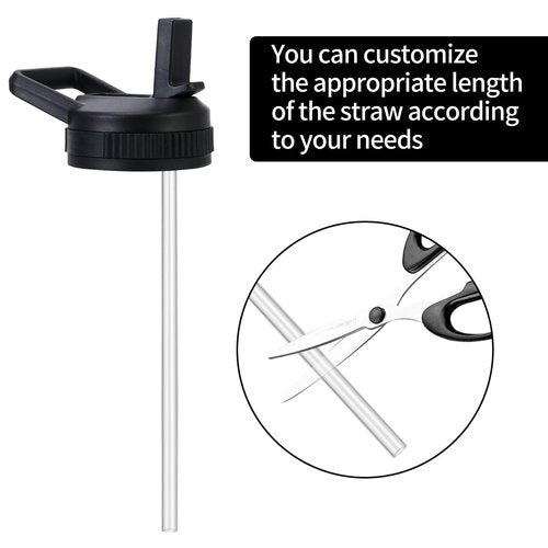 Straw Lid Compatible with Nalgene Water Bottles 32 OZ, BPA-Free Straws Lid with Handle for Nalgene Wide Mouth, Replacement Bottle Cap Accessories with 2 Straws and 1 Straw Brush
