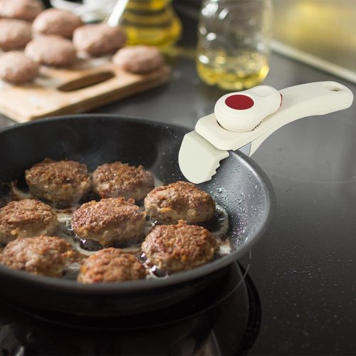 MiOYOOW Removable Pan Handle, Anti-Scald Detachable Pot Handle Anti-Slip Replacement Cookware Handles with Hanging Hole for Home Kitchen Camping Picnic