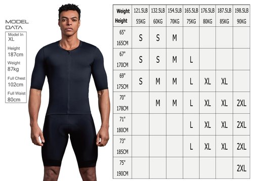 CEROTIPOLAR US Fitting Men’s Cycling Jersey Tops Bike Biking Shirts Pro Anti UV, Full Zipper, Reflective Pocket