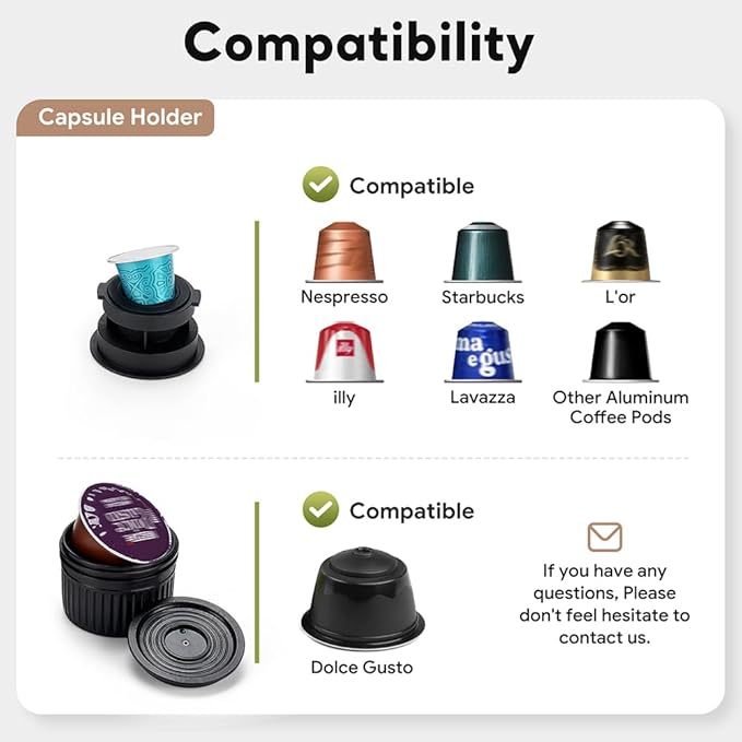 BENFUCHEN 3 in 1 Portable Espresso Machine With NO Heating Function, Type-C Charging Electric Espresso Maker, 17 Bar Mini Coffee Maker For NESPRESSO/DolceGusto Pods & Ground Coffee On the Go, Black