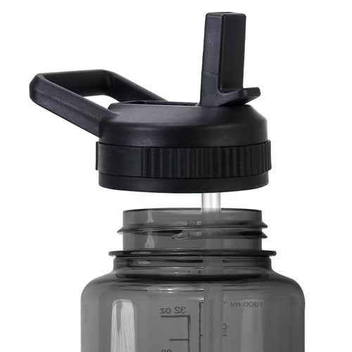 Straw Lid Compatible with Nalgene Water Bottles 32 OZ, BPA-Free Straws Lid with Handle for Nalgene Wide Mouth, Replacement Bottle Cap Accessories with 2 Straws and 1 Straw Brush