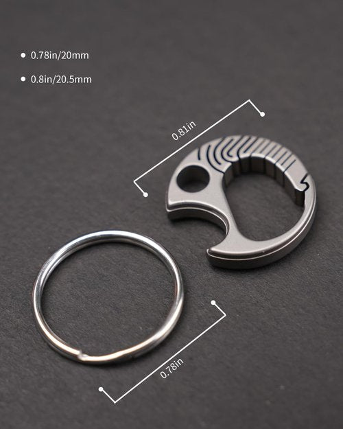 TIKIDESIGN TKKC1 Mini EDC Titanium Keyring, Quick Release Mini Titanium Carabiner Keychain Ring, Micro Carabiner Key Holder for Men