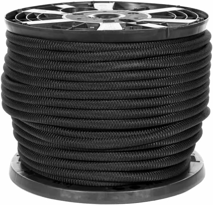 Paracord Planet Black Diamond Weave Shock Cord - Available in 1/8, 3/16, 1/4, 3/8, 1/2, and 3/4-inch Diameters - Various Lengths