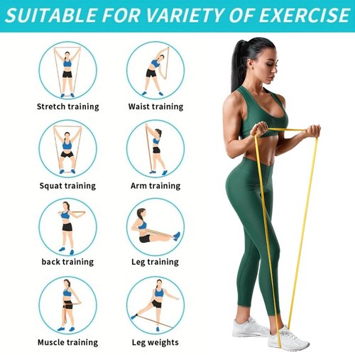 Pull Up Assist Resistance Band Set for Working Out Men Women Long Eexercise Bands Resistance Bands for Stretching, Fitness, Training, Physical Therapy(6PCS)