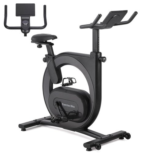 GarveeLife Stationary Bikes for Home,Electromagnetic Control Exercise Bike,Indoor Cycling Bike with Shuttle Smart Knob,Magnetic Resistance/Brake Pad, Low Noise with App, Upgraded Version Seat