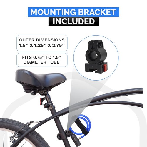 DocksLocks Bike Cable Lock Set with Key Lock, Mounting Bracket, Portable and Compact Anti-Theft Security for Bikes, Scooters and More 2ft