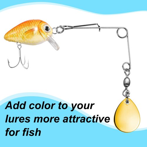 Sumind 40 Pieces Fishing Spinner Blades Spinner Bait Smooth Spoons Rigs Fishing Spoons Blades Lures Accessories(Silver Gold)