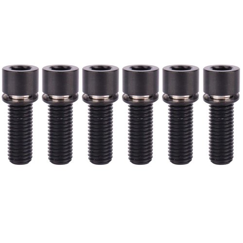 UHDFBDHF Titanium Screw M7x20mm Bolt with Washer Allen Hex Cylindrical Head Bolts for Bicycle Stem Pack of 6 (Black)