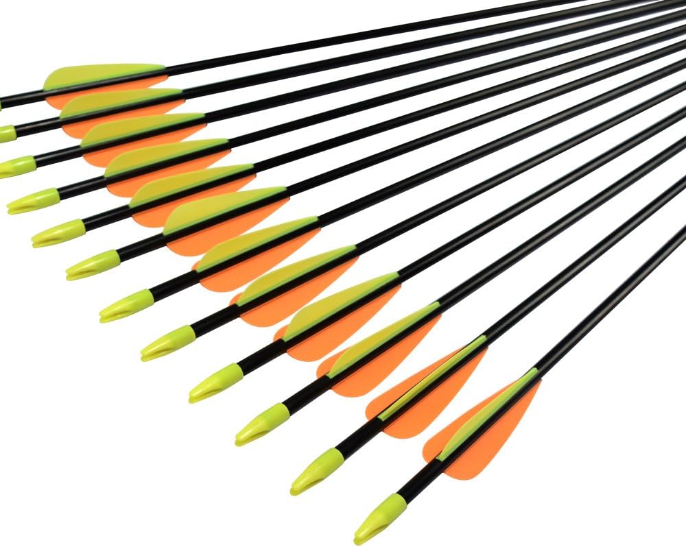 NIKA ARCHERY 24 26 28 30 Fiberglass Arrows for Youth Practise Recurvebow Compound Bow Shooting