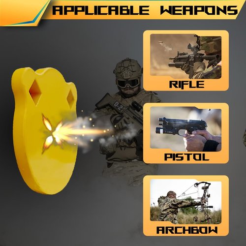 KNUOPYT Ar500 Steel Shooting Targets 3/8" Gong Targets Hanging Kit - Laser Cut Including 3 Pcs 4”/6”/8” 6 Pcs Hanging Hooks 4 Pcs Lock Pins 2 Pcs Leg Brackets Yellow (Yellow-Circular-kit)