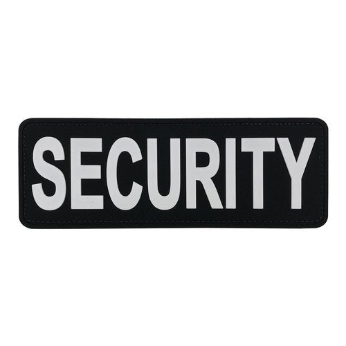 uuKen Large Security Patch PVC Patch 8.5x3 inches with Hook Fastener Back for Vest Clothing (All Black and White,Large 8.5"×3")