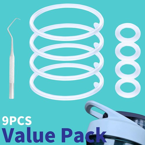 9PCS Shaker Cup Gasket Replacement for BlenderBottle Strada Stainless Steel Shaker Bottle，Water Bottle Gasket Silicone Gasket，Compatible with BlenderBottle Strada Shaker（Strada Flip）