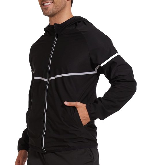 LAZAWG Sauna Suit for Men Zipper Sweat Suit with Hood Long Sleeve Sauna Jacket Gym Exercise