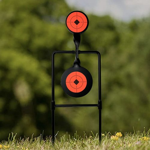 Atflbox 2X High Caliber Spinner Auto Reset Steel Target for Centerfire Handguns Up to .44 Magnum Outdoor Target Shooting