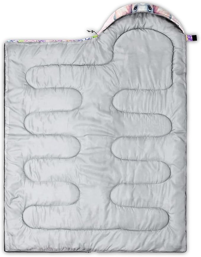 AILONEN Kids Floral Cat Camping Sleeping Bags,Lightweight & Waterproof,3 Season Warm & Cool Weather,Kawaii Kitten Sleeping Bags for Girls Adults,Travelling,Outdoors