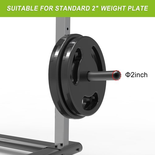 Kipika J-Hooks and Weight Plate Holder Set for 3" x 3" Power Rack with 5/8" or 1" Hole - Squat Rack Attachments for Strength Training and Weight Storage - Fits Olympic 2-inch weight plates.