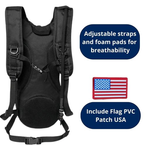 GETORIUM Tactical Hydration Backpack with 3L TPU Water Military Backpack Men Women for Extended Outdoor Adventures Hiking, Cycling, Running Climbing, Hunting, Biking (ACU Grey, 3L)