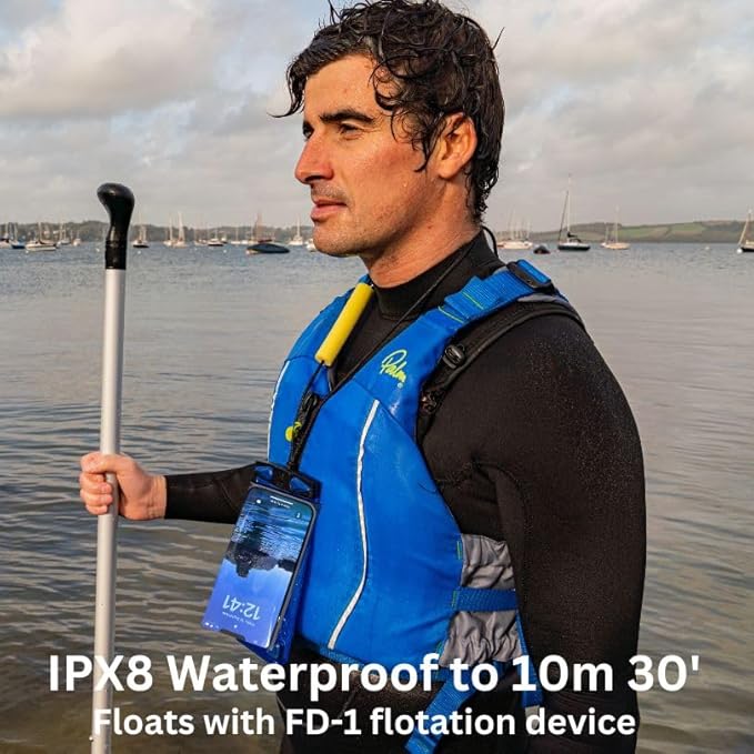 Aquapac Waterproof Phone Case, Small, Grey, Lanyard, iPhone and Android, Made in The UK, Hiking, Mountain Biking, Running Accessory, Travel Essential, 5 Year Warranty. IPX8 Certified to 30 ft deep.