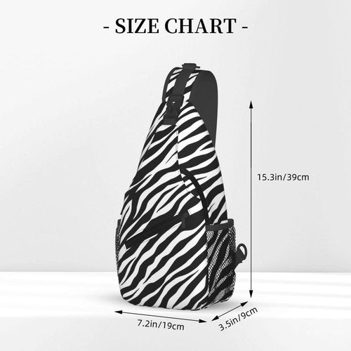 SURERUIM Zebra Print Sling Bag - Black and White Zebra Fur Pattern Crossbody Chest Shoulder Bag - Cute Animal Skin Backpack for Women and Men - Casual Gym Travel Hiking Daypack
