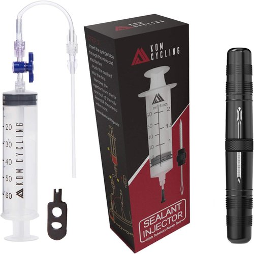 KOM Cycling Tubeless Sealant Injector Syringe and Presta Valve Core Removal Tool by Designed for Stans No Tubes sealant and Other sealants …