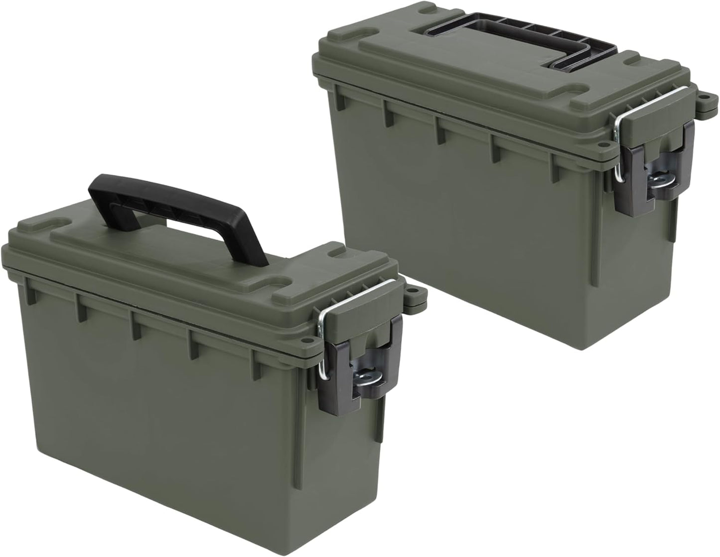Sheffield 12629 Ammo Storage Box, Stackable .30 Cal Field Boxes, Water and Dust Resistant, Lockable Storage Box with Handle, Secures Hunting Gear, Supplies, and Bullets, Made in USA, Black, 1-Pack