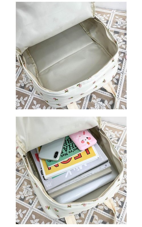 NTRUEML Backpack Sweet Flower Cute Aesthetic Large Capacity Backpack Accessories (white)