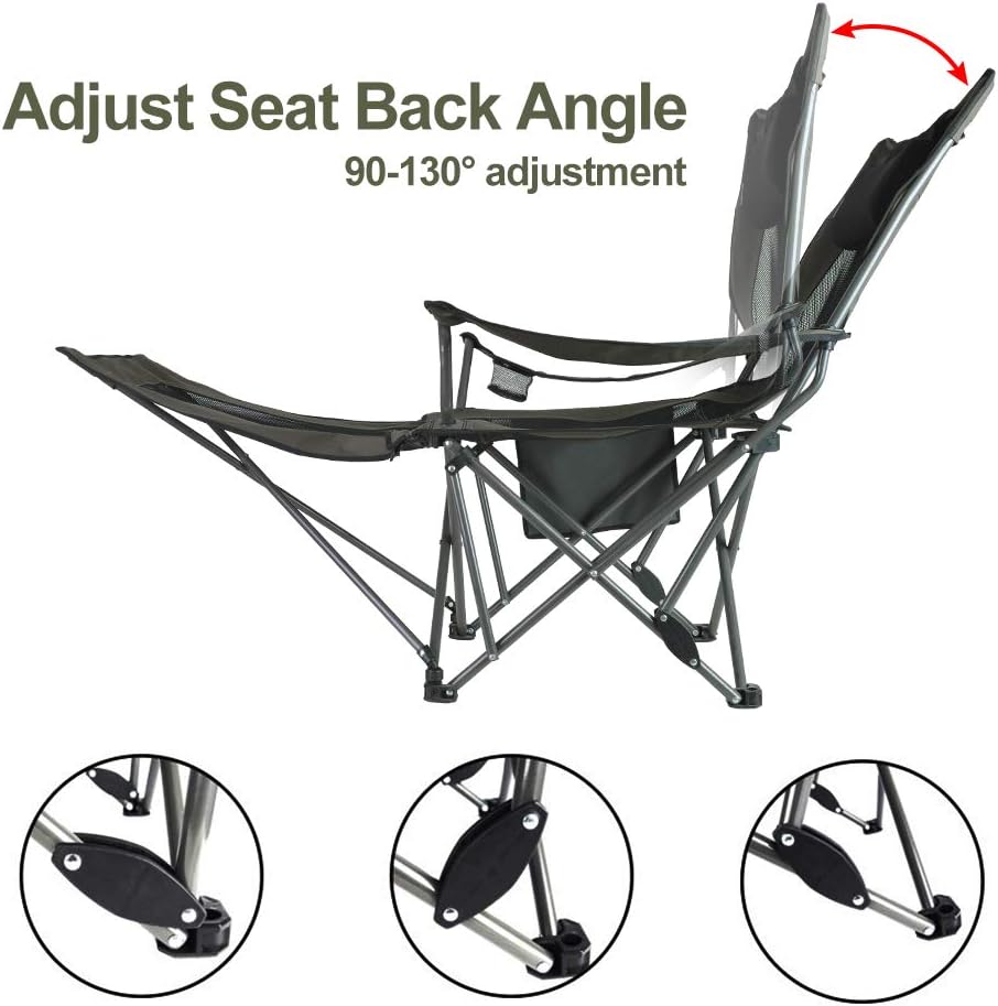 OUTDOOR LIVING SUNTIME Camping Folding Portable Mesh Chair with Removabel Footrest