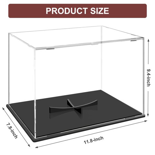 Football Display Case, Clear Acrylic Display Box Football Display Stand with Removable Built-in, Self-Assembly Memorabilia Display Box Cases Suitable for Autographed Footballs, Dolls, Models