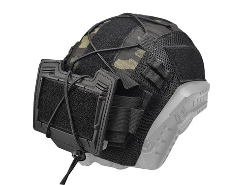 Tactical Fast Helmet Cover Set and Tactical Helmet Battery Pouch Counterweight Pouch Fit Size M/L Fast PJ BJ MH Helmet (BKCP/Black)