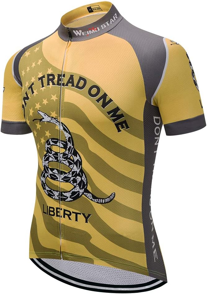 Weimostar Men's USA Cycling Jersey Short Sleeve Biking Shirts Breathable with Pockets